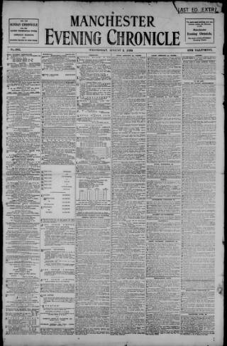 cover page of Manchester Evening Chronicle published on August 2, 1899