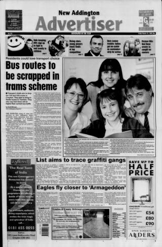 cover page of New Addington Advertiser published on March 19, 1999