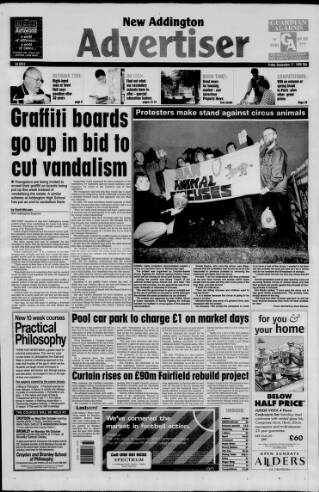 cover page of New Addington Advertiser published on September 17, 1999