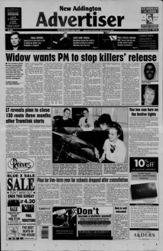 cover page of New Addington Advertiser published on November 19, 1999