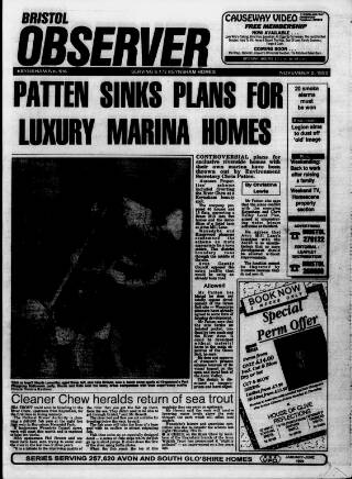 cover page of New Observer (Bristol) published on November 2, 1990