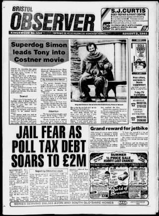 cover page of New Observer (Bristol) published on August 2, 1991