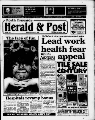 cover page of North Tyneside Herald & Post published on February 2, 1994