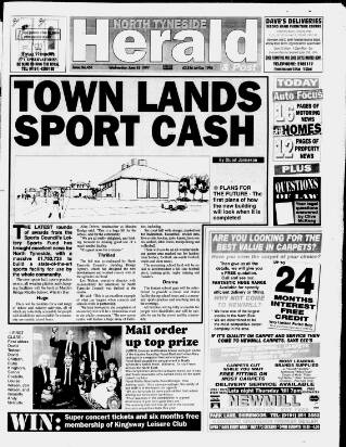 cover page of North Tyneside Herald & Post published on June 18, 1997