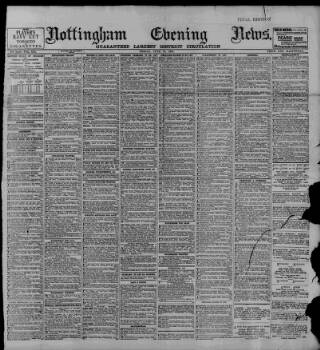 cover page of Nottingham Evening News published on June 18, 1897