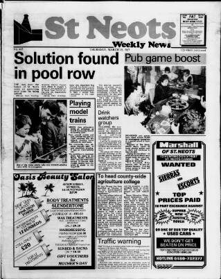 cover page of St. Neots Weekly News published on March 19, 1987