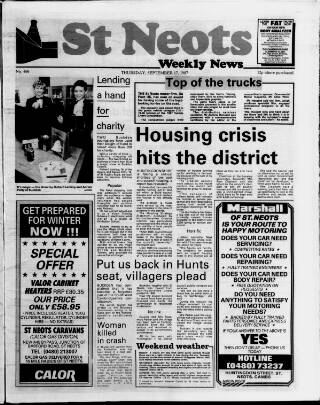 cover page of St. Neots Weekly News published on September 17, 1987