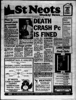 cover page of St. Neots Weekly News published on May 2, 1991