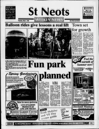 cover page of St. Neots Weekly News published on May 4, 1995