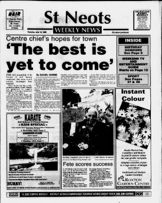 cover page of St. Neots Weekly News published on June 18, 1998