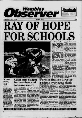 cover page of Wembley Observer published on May 2, 1991