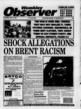 cover page of Wembley Observer published on May 4, 1995