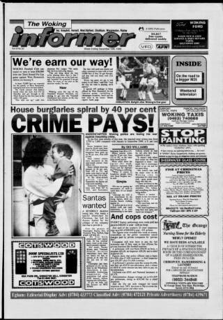 cover page of Woking Informer published on December 14, 1990
