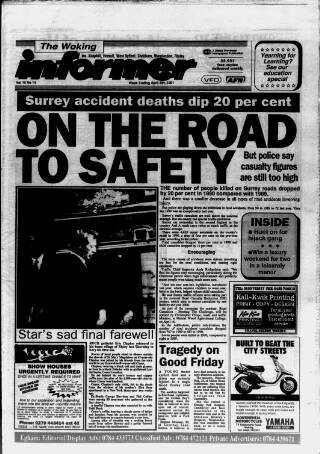 cover page of Woking Informer published on April 5, 1991