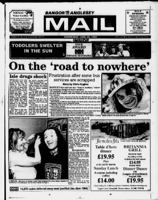 cover page of Bangor, Anglesey Mail published on June 28, 1995