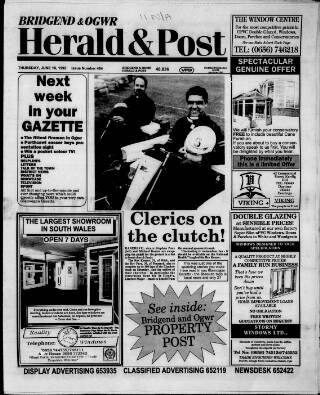 cover page of Bridgend & Ogwr Herald & Post published on June 18, 1992