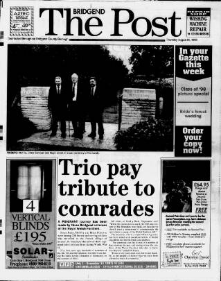cover page of Bridgend & Ogwr Herald & Post published on August 20, 1998