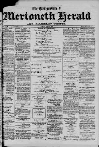 cover page of Merioneth News and Herald and Barmouth Record published on June 18, 1886
