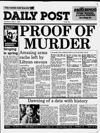 cover page of Liverpool Daily Post (Welsh Edition) published on May 2, 1984