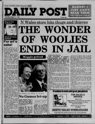 cover page of Liverpool Daily Post (Welsh Edition) published on August 2, 1986