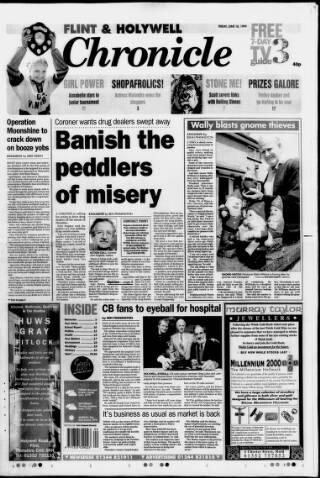 cover page of Flint & Holywell Chronicle published on June 18, 1999