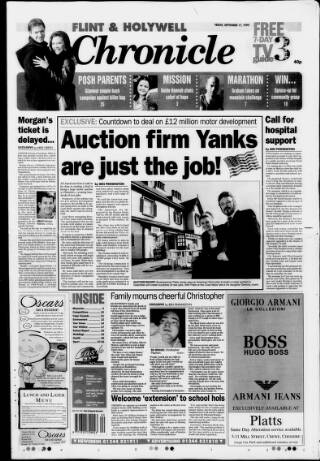 cover page of Flint & Holywell Chronicle published on September 17, 1999