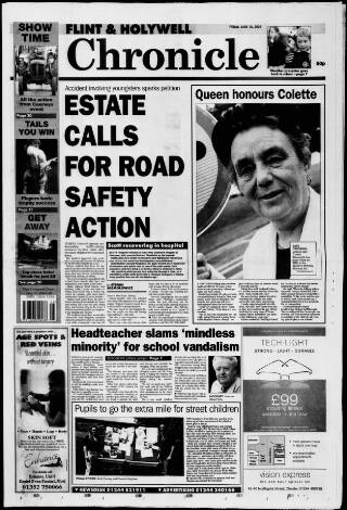 cover page of Flint & Holywell Chronicle published on June 18, 2004