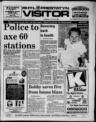 cover page of Rhyl, Prestatyn Visitor published on June 18, 1992