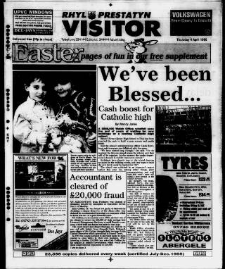 cover page of Rhyl, Prestatyn Visitor published on April 4, 1996