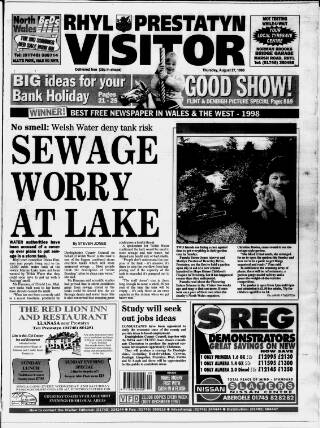 cover page of Rhyl, Prestatyn Visitor published on August 27, 1998