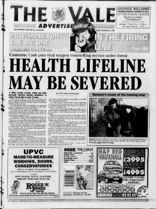 cover page of Vale Advertiser published on November 12, 1999