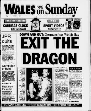 cover page of Wales on Sunday published on March 19, 1995