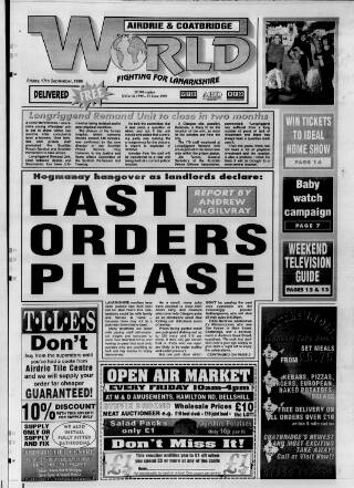 cover page of Airdrie & Coatbridge World published on September 17, 1999
