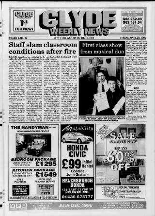 cover page of Clyde Weekly News published on April 23, 1999