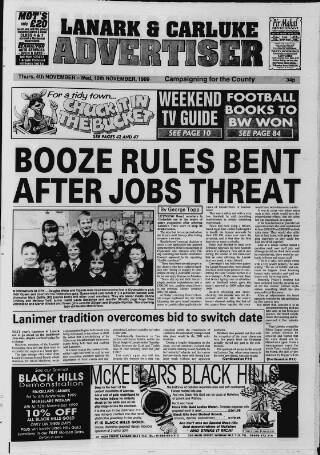 cover page of Lanark & Carluke Advertiser published on November 10, 1999