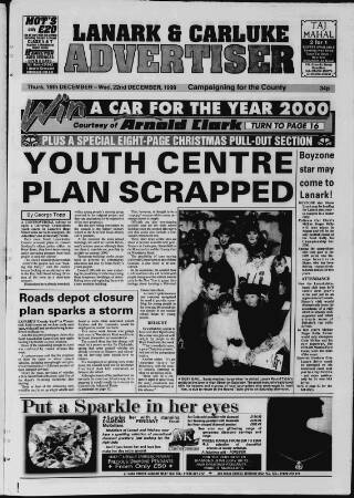 cover page of Lanark & Carluke Advertiser published on December 22, 1999