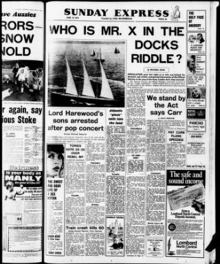 cover page of Sunday Express published on June 18, 1972