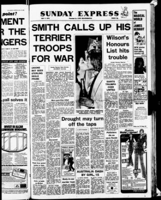 cover page of Sunday Express published on May 2, 1976