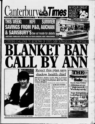 cover page of Canterbury Times published on June 18, 1998