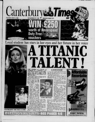 cover page of Canterbury Times published on May 13, 1999