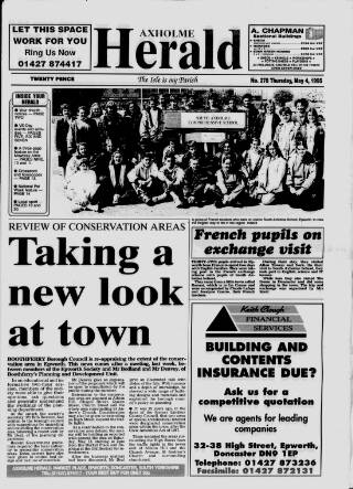 cover page of Axholme Herald published on May 4, 1995