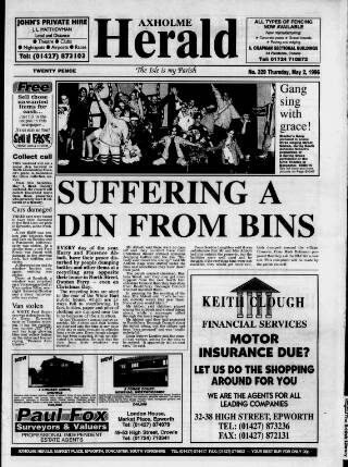 cover page of Axholme Herald published on May 2, 1996