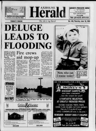 cover page of Axholme Herald published on June 18, 1998