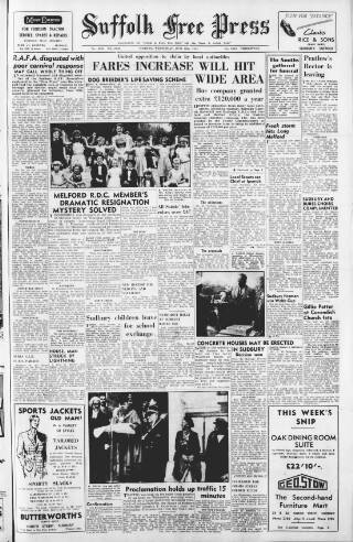 cover page of Suffolk and Essex Free Press published on June 18, 1952
