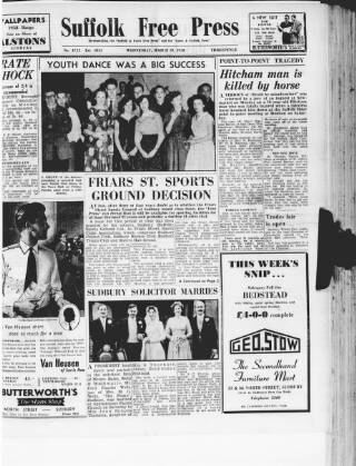 cover page of Suffolk and Essex Free Press published on March 19, 1958