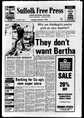 cover page of Suffolk and Essex Free Press published on February 2, 1978