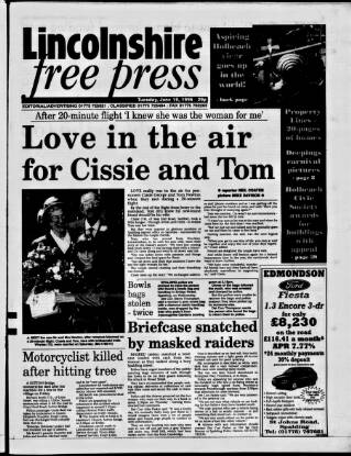 cover page of Lincolnshire Free Press published on June 18, 1996