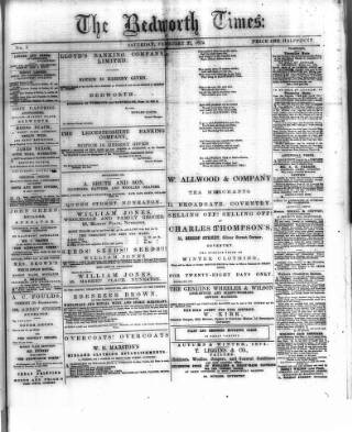 cover page of Bedworth Times published on February 27, 1875