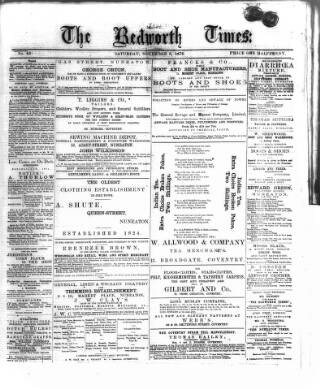 cover page of Bedworth Times published on November 6, 1875