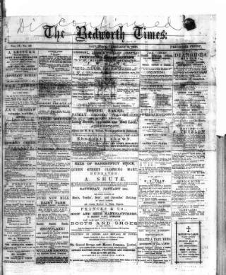 cover page of Bedworth Times published on February 5, 1876
